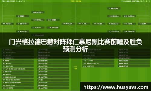 门兴格拉德巴赫对阵拜仁慕尼黑比赛前瞻及胜负预测分析
